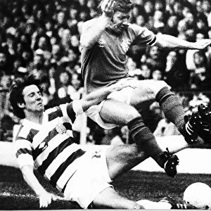 Tommy Burns Celtic football player slide tackles Rangers Alex MacDonald
