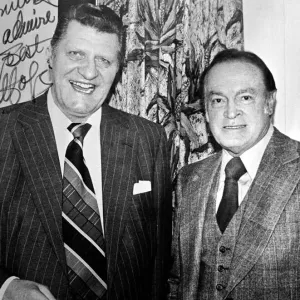 Tommy Cooper with Bob Hope at 1977 Royal Command Print Tommy Cooper with Bob Hope at 1977 Royal Command Print