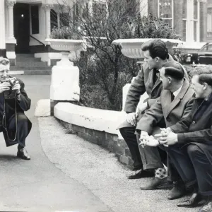 Tommy Gemmell gets three of his team mates in focus outside their southport hotel where Tommy Gemmell gets three of his team mates in focus outside their southport hotel where