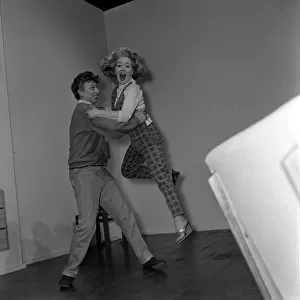 Tommy Steele singer / actor January 1963 with Marion Ryan in rehearsal for the film Its