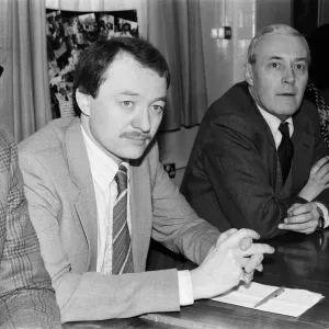 Tony Benn with Ken Livingstone at a meeting at St Marys Hospital, Harrow Road