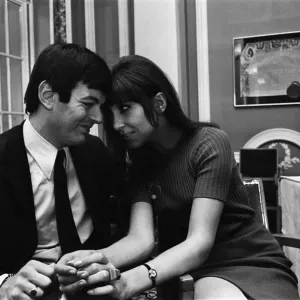 Tony Blackburn with singer Anita Harris. 3rd January 1968 Tony Blackburn with singer Anita Harris. 3rd January 1968