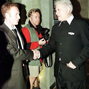 Tony Curtis actor meets Mirror man Nic North April 1998 whilst leaving a Beverly Hills