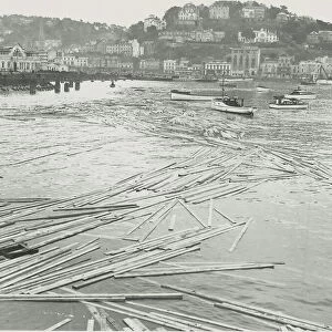 Torquay harbour on the morning of November 5, 1951. Eighty mph winds wreaked havoc