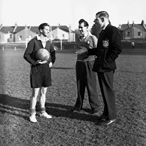 Torquay United footballer Sam Collins during a training session. 15th November 1956