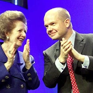 TORY CONFERENCE, MARGARET THATCHER AND WILLIAM HAGUE APPLAUD FRANCIS MAUDE - Wednesday
