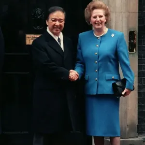 Toshiki Kaifu and Margaret Thatcher Print, January 1990