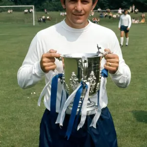 Tottenham Hotspur footballer Alan Mullery with the League Cup trophy August 1971 Tottenham Hotspur footballer Alan Mullery with the League Cup trophy August 1971