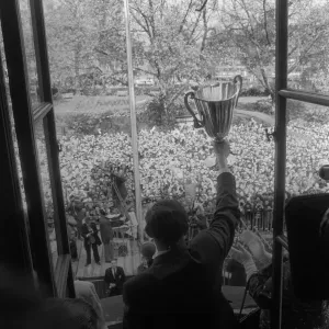 Tottenham Hotspurs Danny Blanchflower holding the European Cup Winners Cup Winners