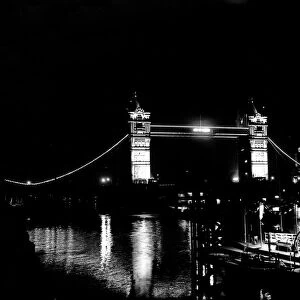 Tower Bridge, London, and The River Thames Picture taken at night