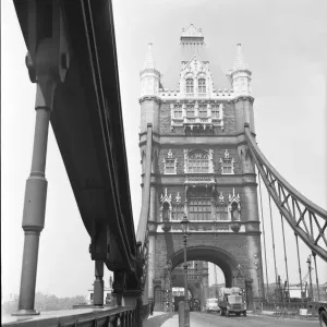 Tower Bridge viewed from the Southwark. 2nd June 1955 Tower Bridge viewed from the Southwark. 2nd June 1955
