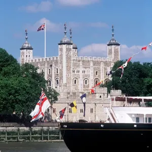 Tower of London and The Royal Yacht Britannia London, England Tower of London and The Royal Yacht Britannia London, England