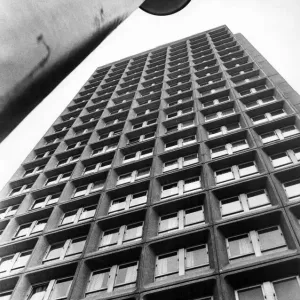 Newcastle's Bewick House High Rise Flats Print 1971