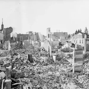 The town of Revigny destroyed by the Germans during the fighting on the Eastern flank of