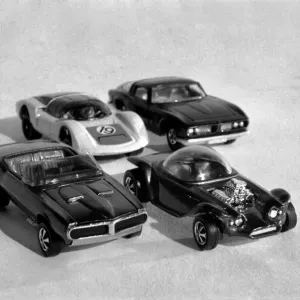 Toys model cars: Custom firebird (left) and Beatnik Bandit by Hot Wheels
