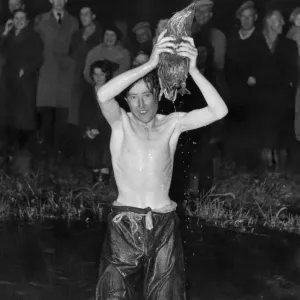 Vintage Print of Grove Duck Race, Wantage, Berks 1956 Vintage Print of Grove Duck Race, Wantage, Berks 1956