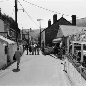 Traffic ban, Polperro, Cornwall. 13th July 1967 Traffic ban, Polperro, Cornwall. 13th July 1967