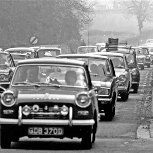 Traffic built up along the A556 towards Manchester, as traffic poured home from North Traffic built up along the A556 towards Manchester, as traffic poured home from North