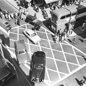 Traffic congestion at the box junction in Oxford Street London Traffic congestion at the box junction in Oxford Street London
