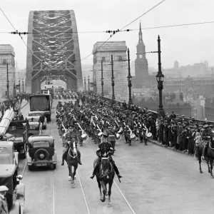 Tyne Bridge Regimental Bands Print, June 1936 Tyne Bridge Regimental Bands Print, June 1936