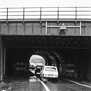 Traffic jams in Cow Lane, Reading. March 1979