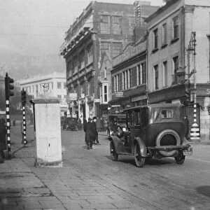 Traffic lights on Dillwyn Street, Swansea. Circa 1935