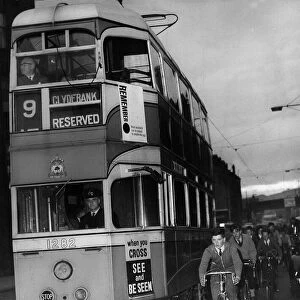The last tram in public service on its route from Clydebank to Dalmuir