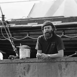 The Transglobe Expedition returns home. Sir Ranulph Fiennes aboard the Transglobe The Transglobe Expedition returns home. Sir Ranulph Fiennes aboard the Transglobe