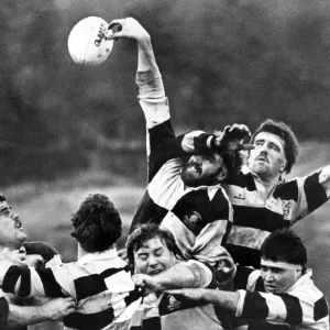Treorchys Keith Evans Wins Line-Out Possession Print 1986