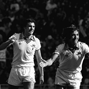 Trevor Brooking and Billy Bonds celebrate after West Ham beat Arsenal in the FA Cup final