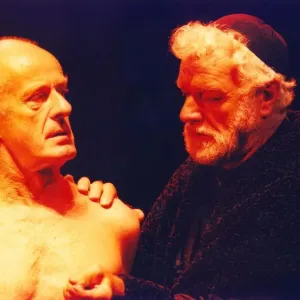 The trial scene of the Merchant of Venice being rehearsed at the Theatre Royal, Newcastle The trial scene of the Merchant of Venice being rehearsed at the Theatre Royal, Newcastle