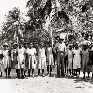 Trinidad West Indies sugar workers including children in the Woodford lodge estate under Trinidad West Indies sugar workers including children in the Woodford lodge estate under
