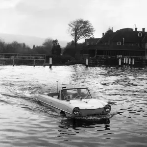 Triumph Herald Amphicar Thames Slipway Print 1965