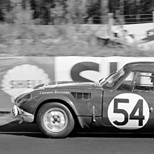 The Triumph Spitfire driven by Claude Dubois and Jean Francois Piot during the Le Mans 24