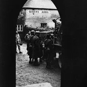 US troops arriving in Slapton to help the villagers move their possessions prior to US troops arriving in Slapton to help the villagers move their possessions prior to