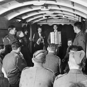 Print of Troops in a Mobile Theatre, Devon, 1941
