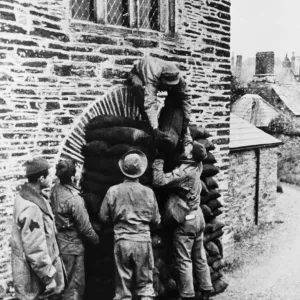 US troops can be seen here in the village Blackawton helping to protect buildings US troops can be seen here in the village Blackawton helping to protect buildings