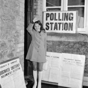 Print of Trudy Sellick, the youngest voter at 18 and 3 hours old Print of Trudy Sellick, the youngest voter at 18 and 3 hours old