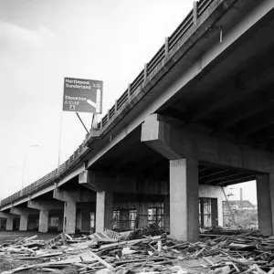 Tthe A19 road, Tees flyover. 10th November 1988 Tthe A19 road, Tees flyover. 10th November 1988