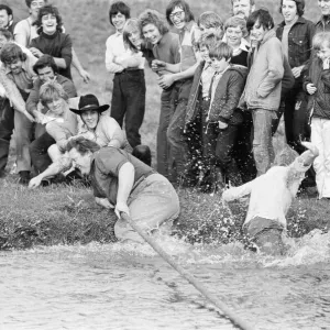 Tug of War Competition across the River Great Ouse aka Old West River in Stretham