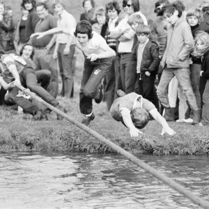 Tug of War Competition across the River Great Ouse aka Old West River in Stretham