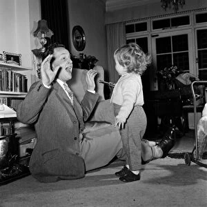 TV Personality Nicholas Parsons and daughter Zuleika. 25th February 1960