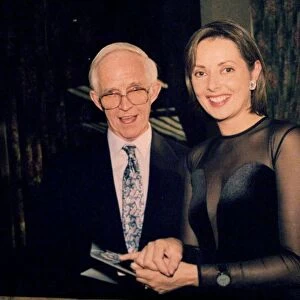 TV presenter Carol Vorderman with one of her old headmasters Frank Ashworth