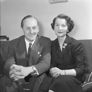 Hughie Green and Wife Claire at Home Print Circa 1955 Hughie Green and Wife Claire at Home Print Circa 1955