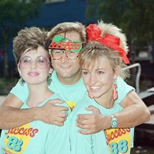 TV Presenters Timmy Mallett and Michaela Strachan with new TV-am weather girl Carol