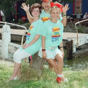 TV Presenters Timmy Mallett and Michaela Strachan with new TV-am weather girl Carol
