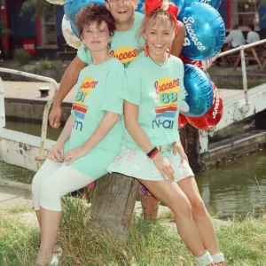 TV Presenters Timmy Mallett and Michaela Strachan with new TV-am weather girl Carol