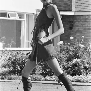 Twiggy, (real name Lesley Hornby) English model, seen in a Hippie gear outfit Twiggy, (real name Lesley Hornby) English model, seen in a Hippie gear outfit