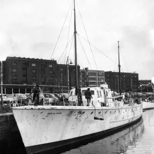 The two-masted yacht Dame De Couer in the Port of London pool. September 1963 P005033 The two-masted yacht Dame De Couer in the Port of London pool. September 1963 P005033