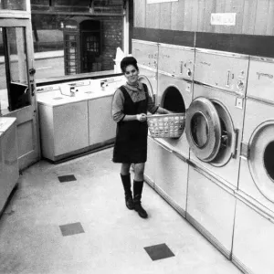 A typical laundry in January 1970 Print: Washerteria at Bensham Road, Gateshead